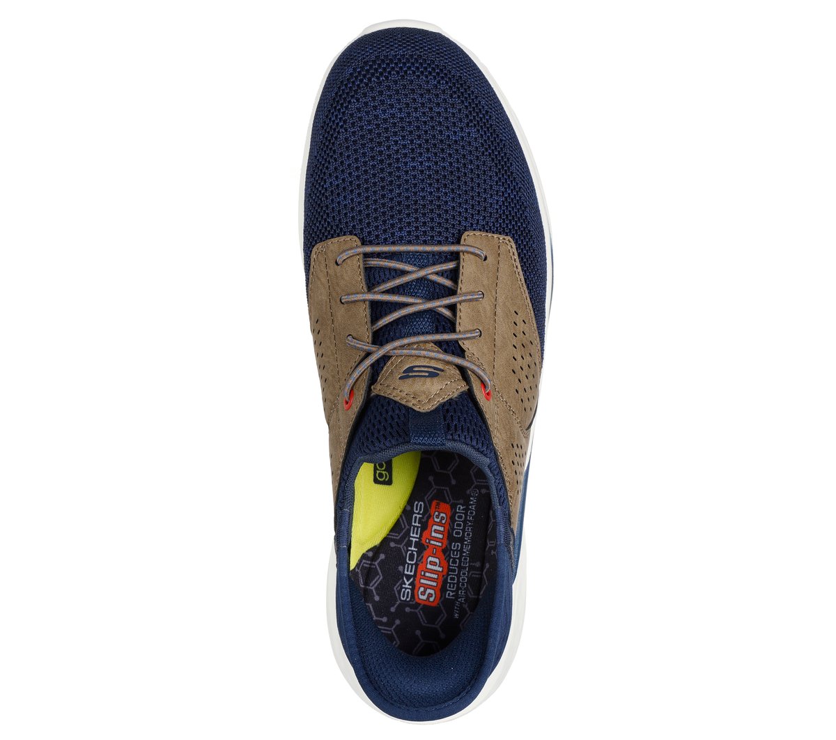 Skechers Uomo Slip-Ins Relaxed Fit: Slade - Caster Sneaker In Blu Navy Blue/Ocra, Taglia 40, Vegan - 2