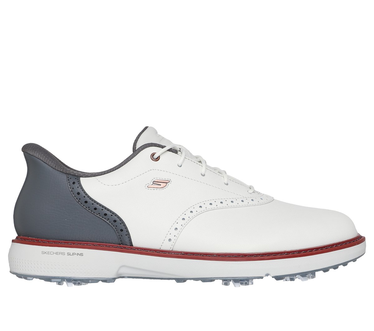Skechers Slip-ins Waterproof: GO GOLF Prestige en Natural/Gris, talla 40