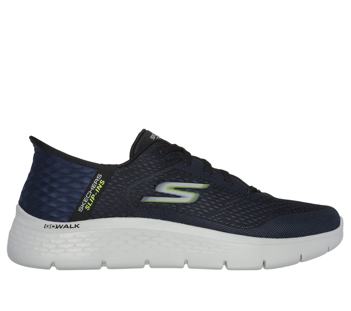 Skechers Slip-ins: GO WALK Flex - New World en Navy/Lima, talla 44, Vegan