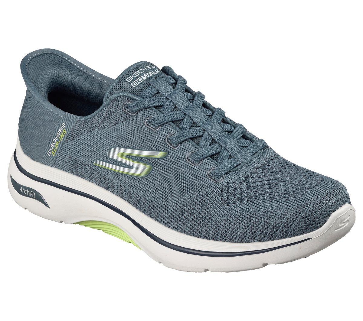 Skechers Slip-ins: GO WALK Arch Fit 2.0 - Grand Chaussures Moyen Width en Gris Ardoise, Vegan