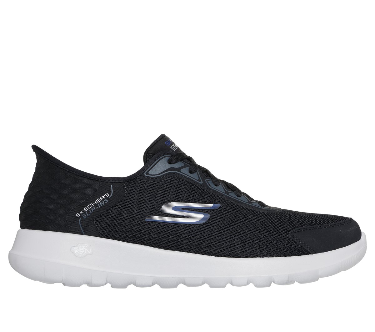 Skechers Men&rsquo;s Slip-ins: GO WALK Max - Allan Sneaker in Black/Blue, Size 10.5 | Textile/Synthetic, Vegan, Machine Washable