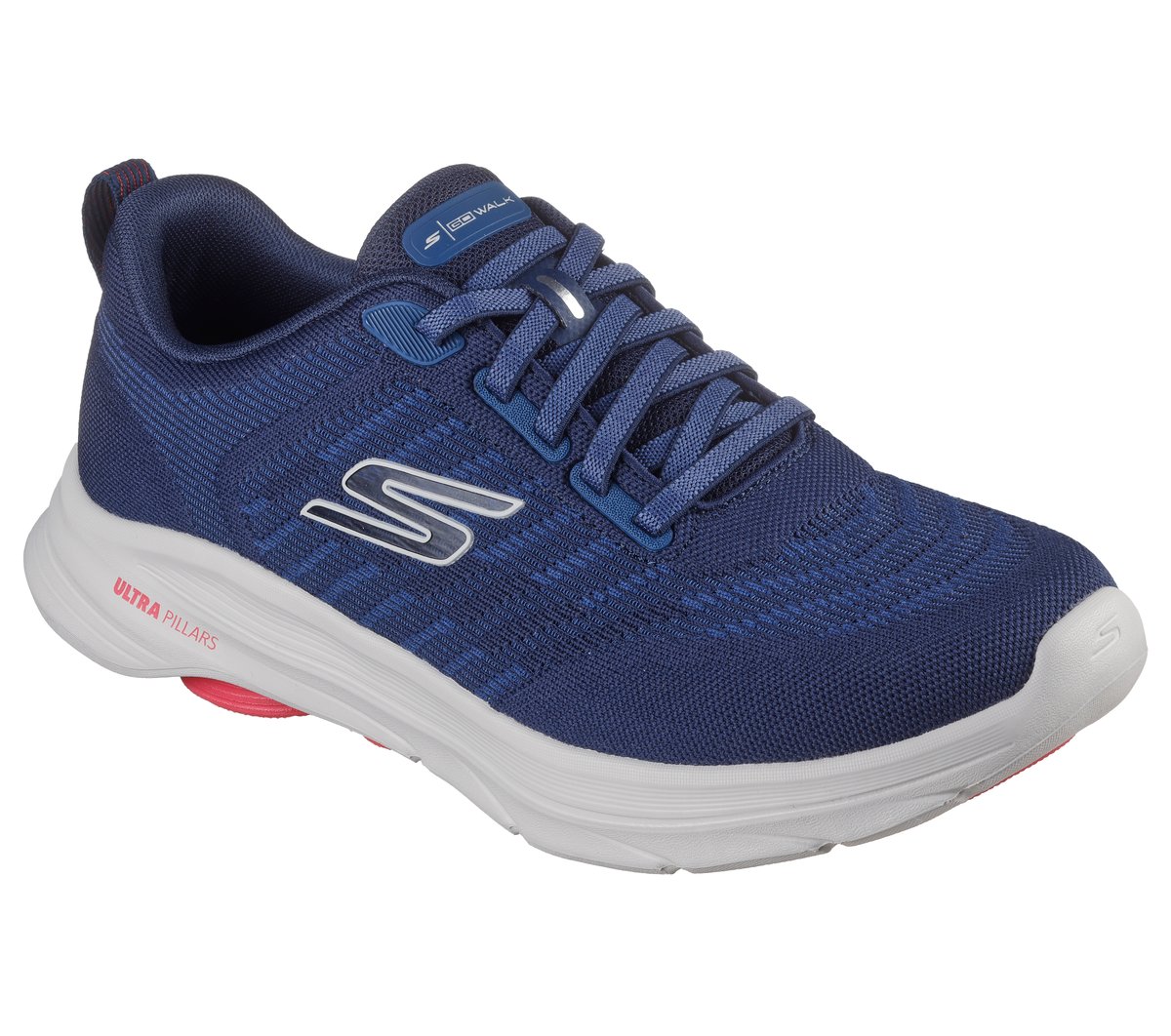 Skechers GO Walk 8 - Day Moyen Width en Bleu Marine/Rouge, Vegan, Lavable en machine