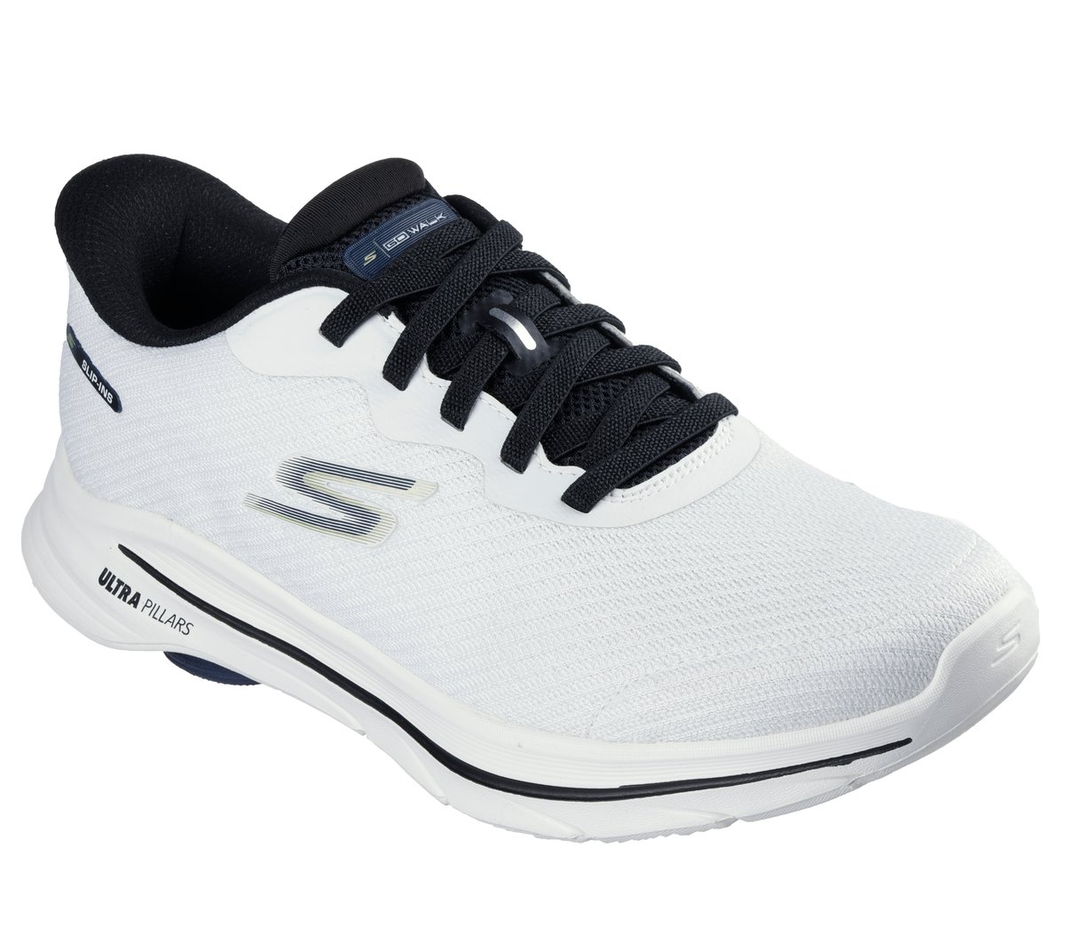 Skechers Slip-ins: GO WALK 8 -Pate Chaussures Moyen Width en Blanc/Noir, Lavable en machine