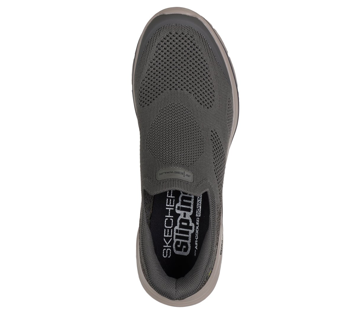 Skechers Slip-ins: GO WALK 8 - Pelayo Moyen Width en Taupe Foncé, Vegan, Lavable en machine