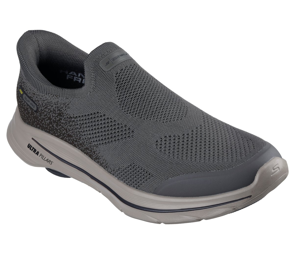 Skechers Slip-ins: GO WALK 8 - Pelayo Moyen Width en Taupe Foncé, Vegan, Lavable en machine