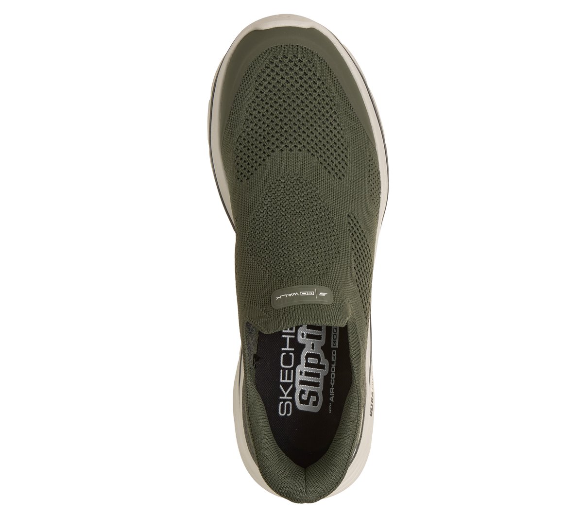 Skechers Slip-ins: GO WALK 8 - Pelayo Moyen Width en Olive, Vegan, Lavable en machine
