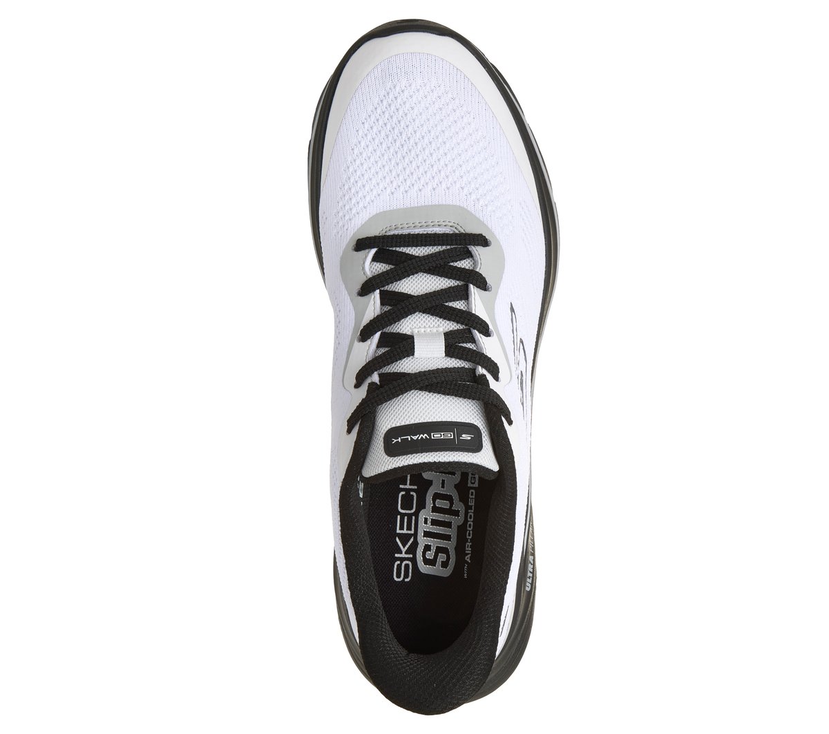 Skechers Slip-ins: GO Walk 8 - Ozzie Moyen Width en Blanc/Noir, Vegan, Lavable en machine