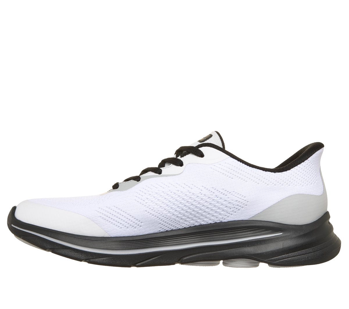 Skechers Slip-ins: GO Walk 8 - Ozzie Moyen Width en Blanc/Noir, Vegan, Lavable en machine
