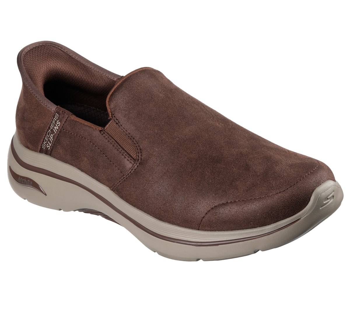 Skechers Slip-ins: GO WALK Arch Fit 2.0 - Quest Chaussures Moyen Width en Brun, Vegan, Lavable en machine
