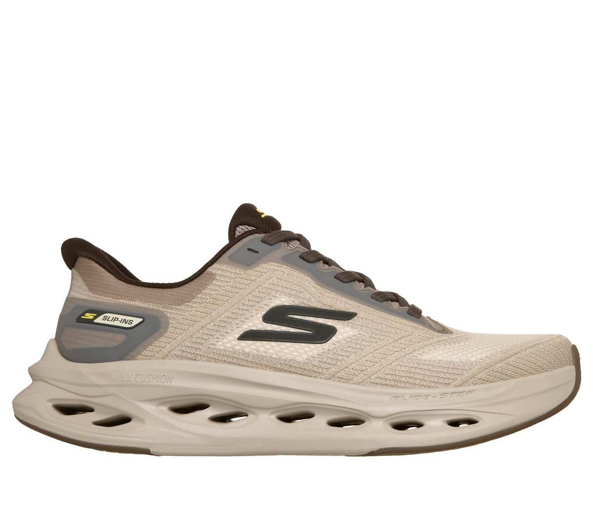 Skechers Slip-ins: Max Cushioning Glide-Step en Taupe, talla 42, Vegan