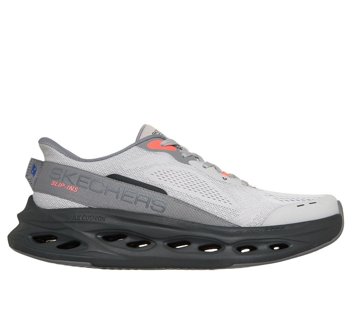 Skechers Slip-ins: Max Cushioning Glide-Step - Advert en Gris/Negro, talla 44.5, Vegan