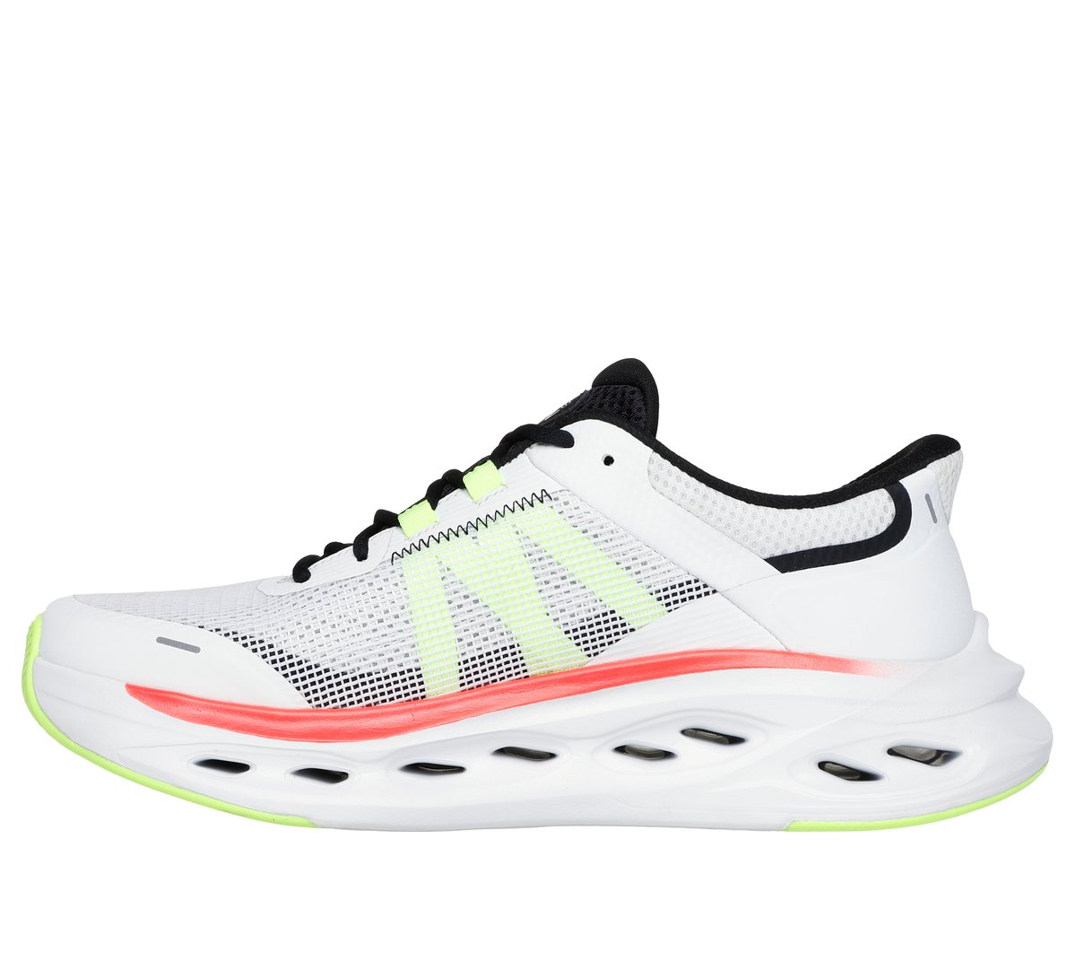 Skechers Slip-ins: Max Cushioning Glide-Step - Aberdeen Moyen Width en Blanc, Vegan, Lavable en machine