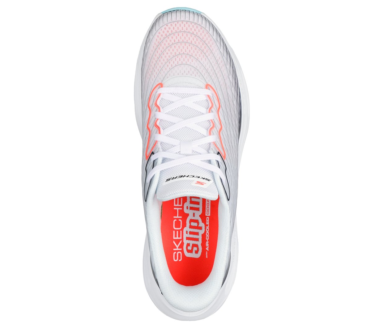 Skechers Slip-ins: Max Cushioning Glide-Step - Sapphire Moyen Width en Blanc, Vegan, Lavable en machine