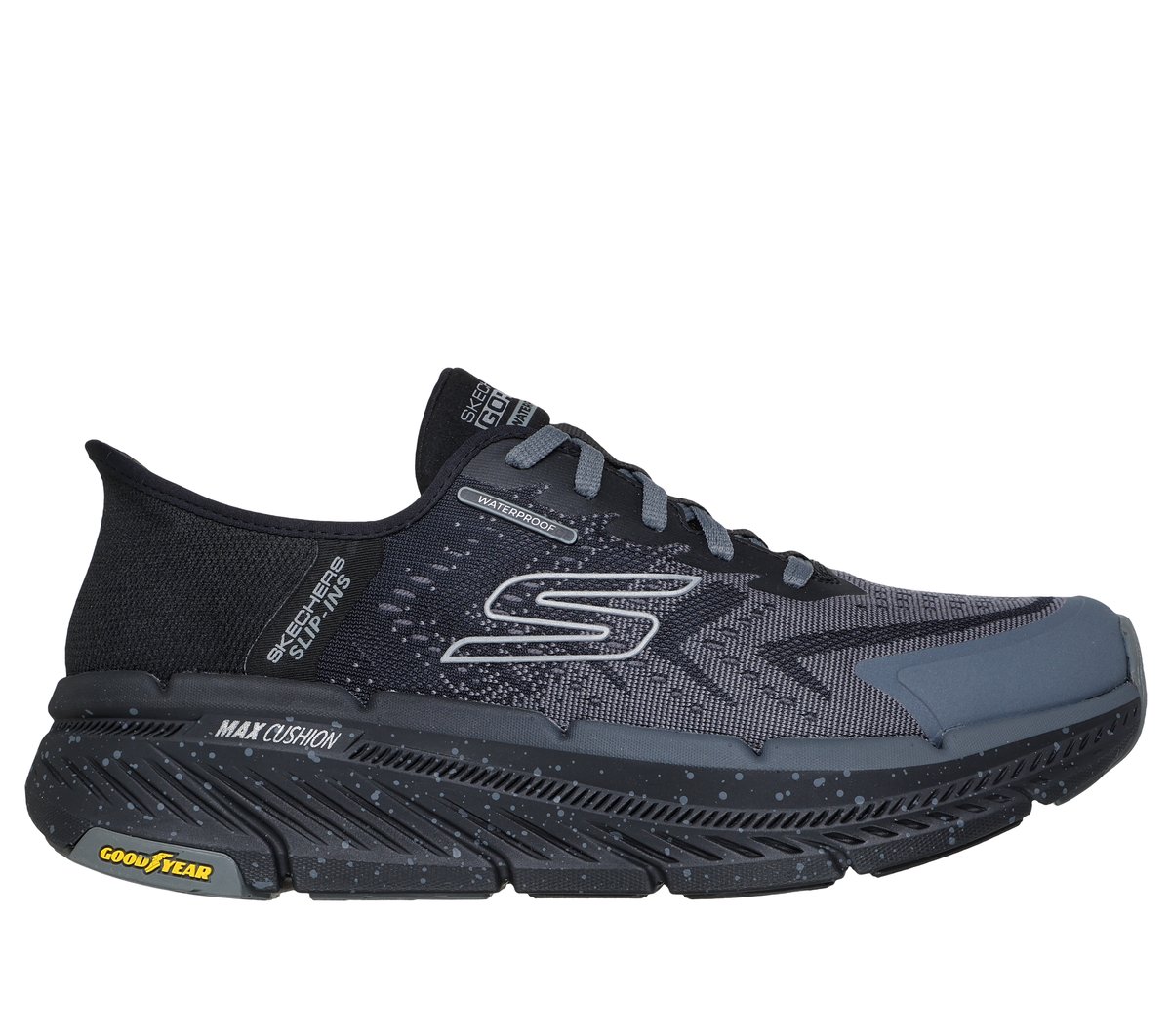 Skechers Muži Slip-ins Waterproof: Max Cushioning Premier 2.0 - Stanch Shoes v Černá, Velikost 39.5