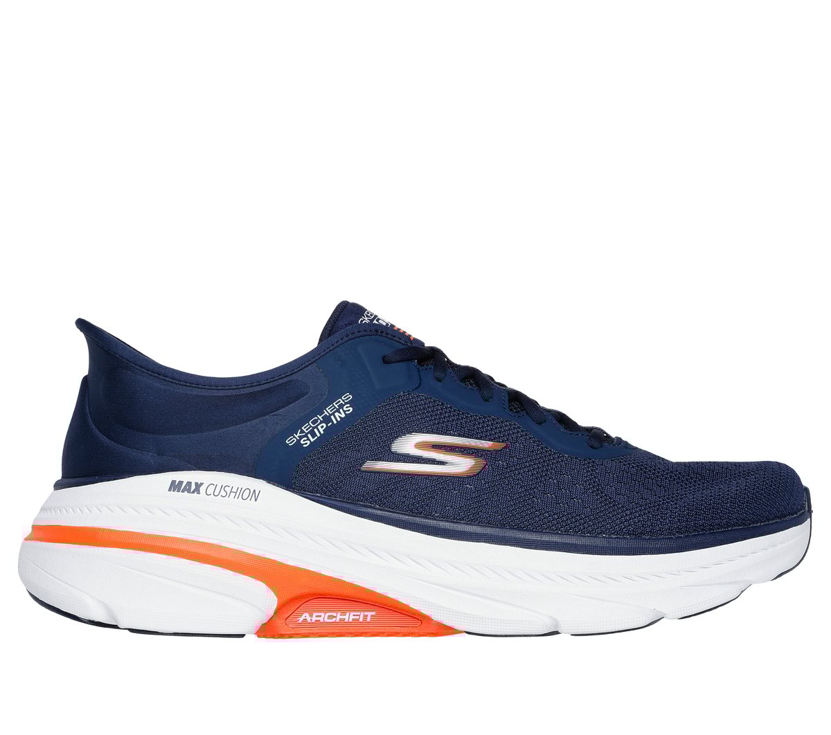 Skechers Slip-ins: Max Cushioning Arch Fit 2.0 - Antilles en Navy/Naranja, talla 42.5