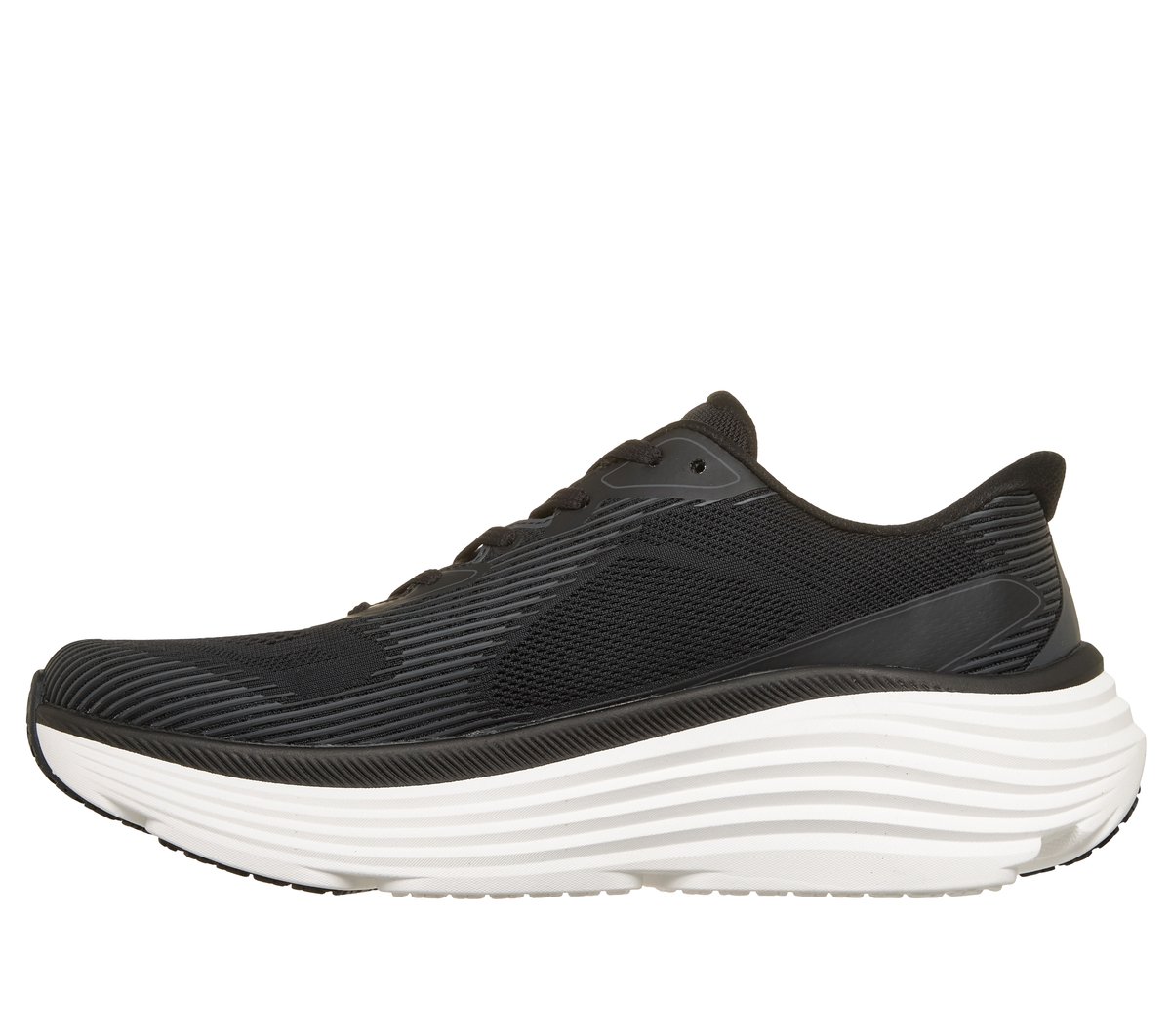 Skechers Slip-ins: Max Cushioning Endeavour - Sequoya Moyen Width en Noir, Vegan, Lavable en machine