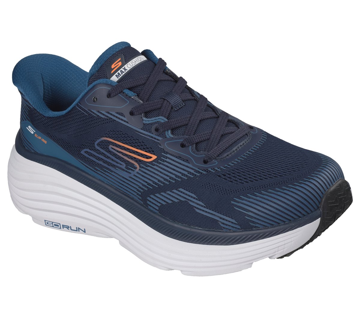 Skechers Slip-ins: Max Cushioning Endeavour - Sequoya Moyen Width en Bleu Marine, Vegan, Lavable en machine