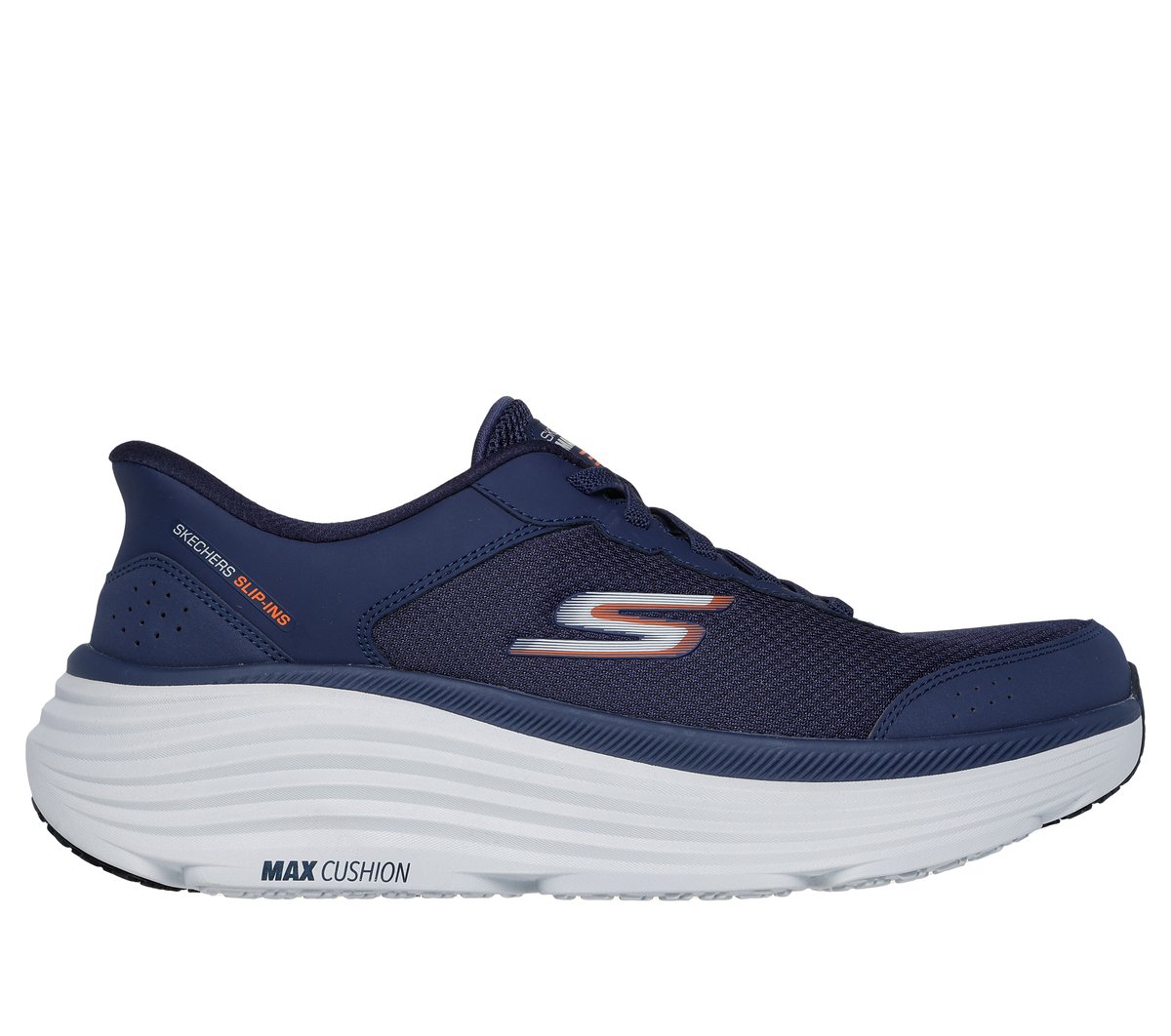 Skechers Slip-ins: Max Cushioning Endeavour - Cardova en Navy/Naranja, talla 43