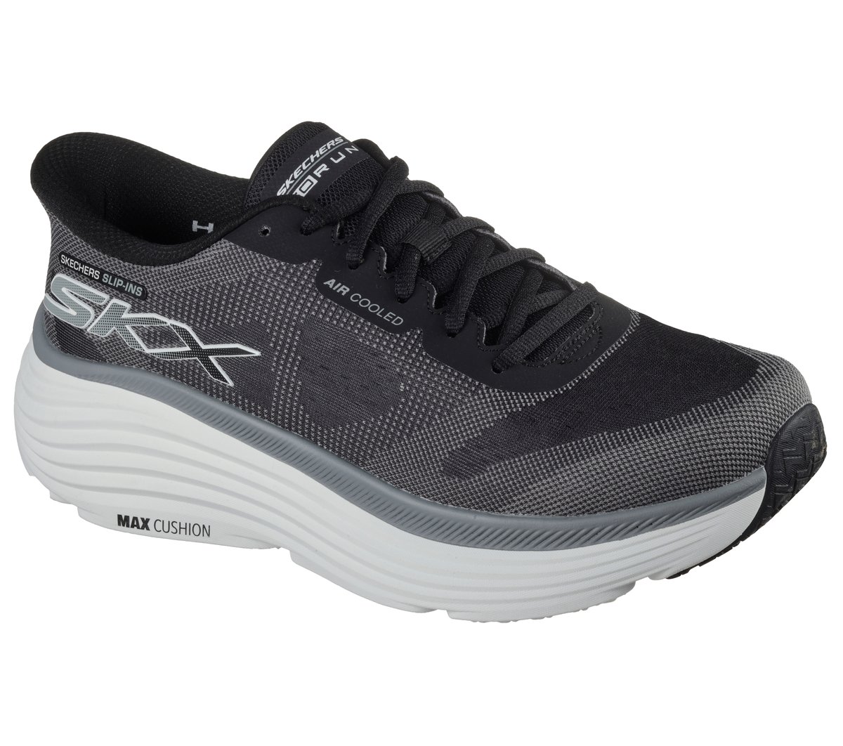 Skechers Slip-ins: Max Cushioning Endeavour - Exciton Chaussures Moyen Width en Noir, Lavable en machine