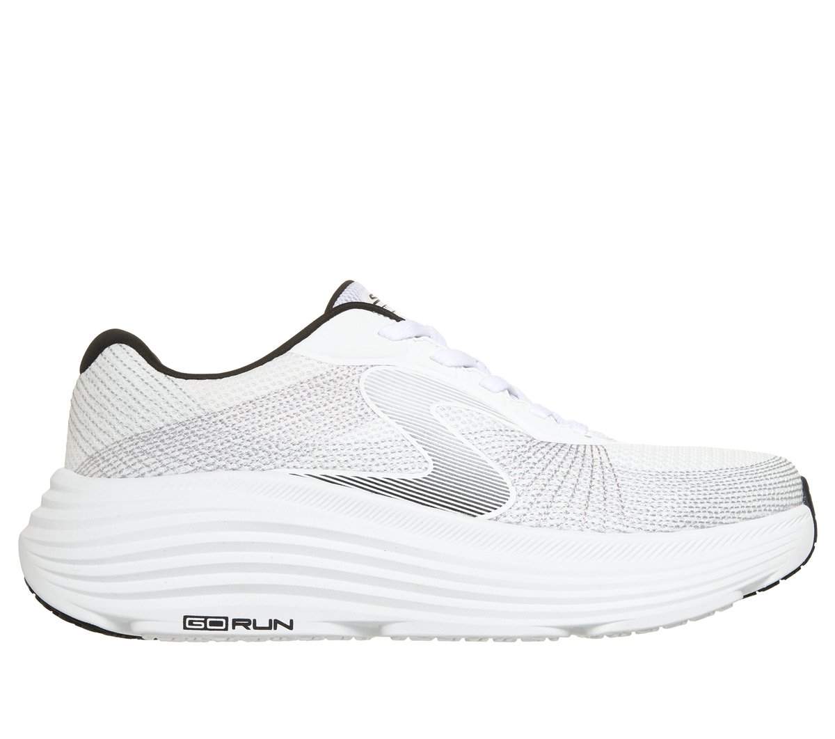 Skechers Men's Max Cushioning Endeavour - Thread Path Sneaker | Size 13.0 | White/Black | Vegan | Machine Washable
