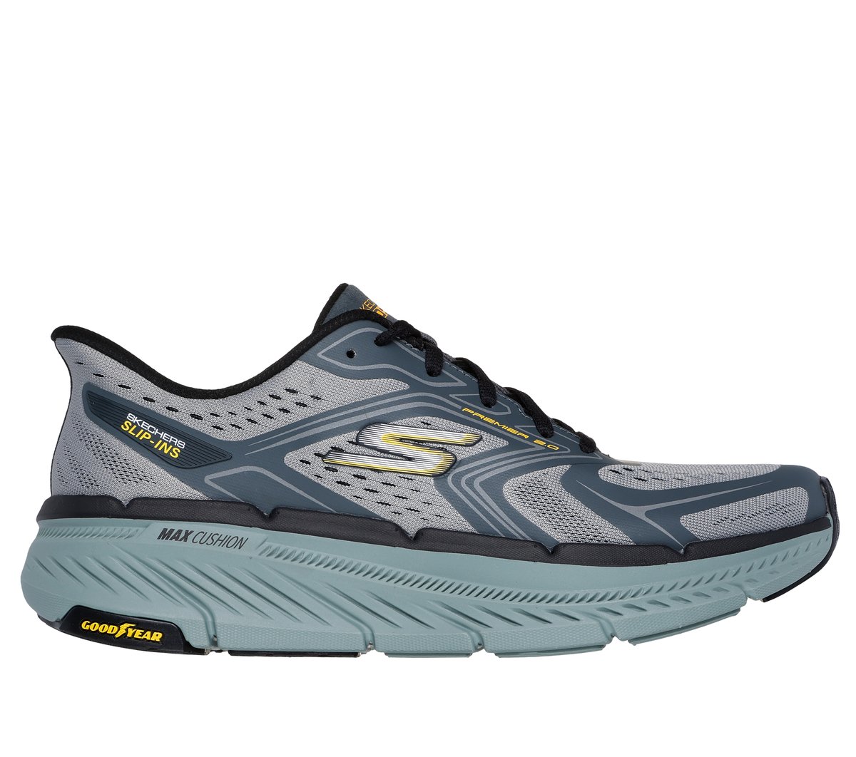 Skechers Slip-ins: Max Cushioning Premier 2.0 - Continuous en Gris/Marengo, talla 42