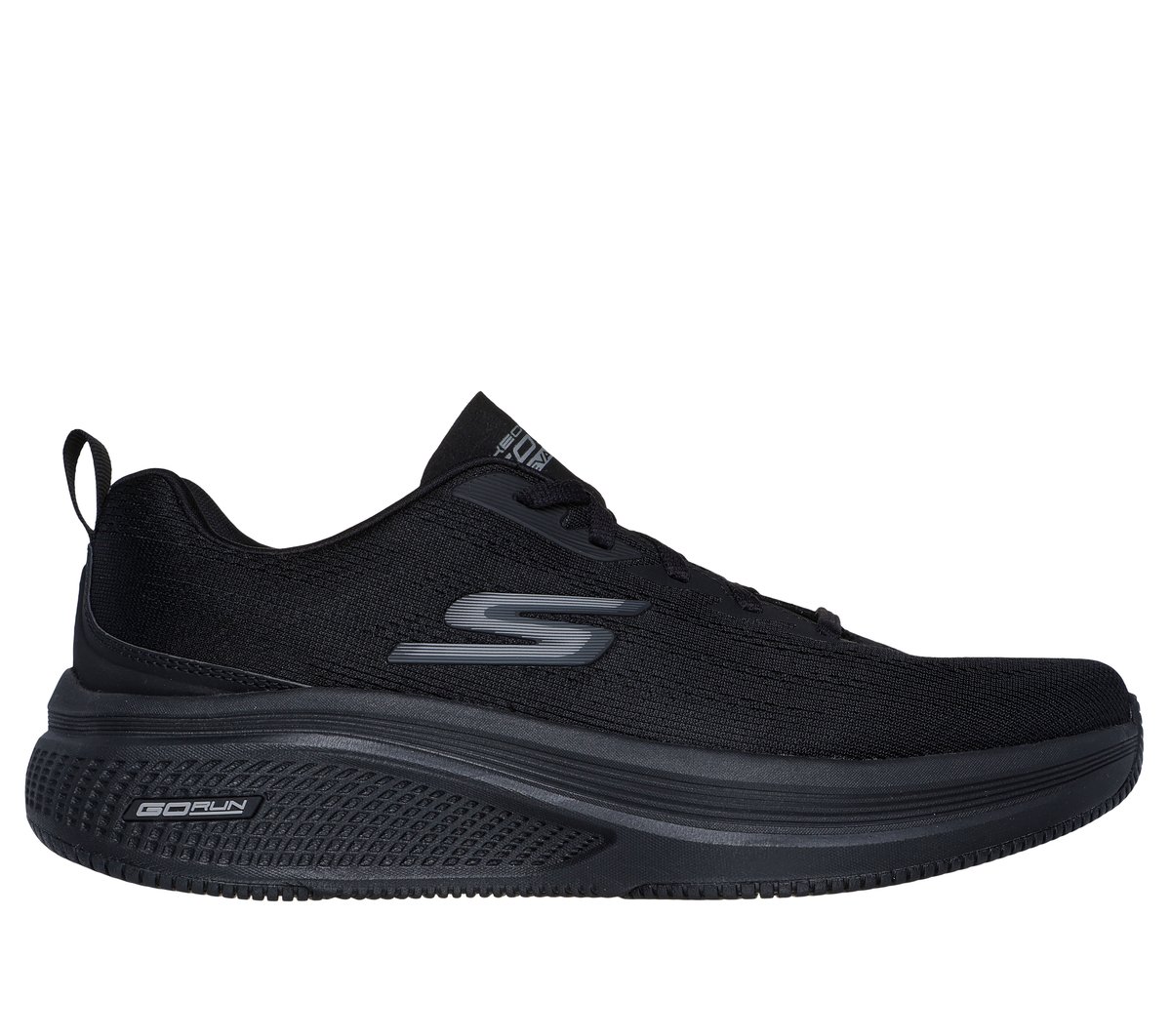 Skechers GO RUN Elevate 2.0 - Fluid Motion en Negro, talla 45.5, Vegan