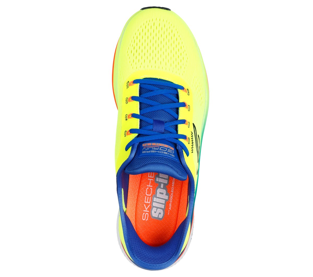 Skechers Uomo Slip-Ins: Go Run Elevate 2.0 - Banyan Sneaker In Giallo/Blu, Taglia 46, Vegan - 2