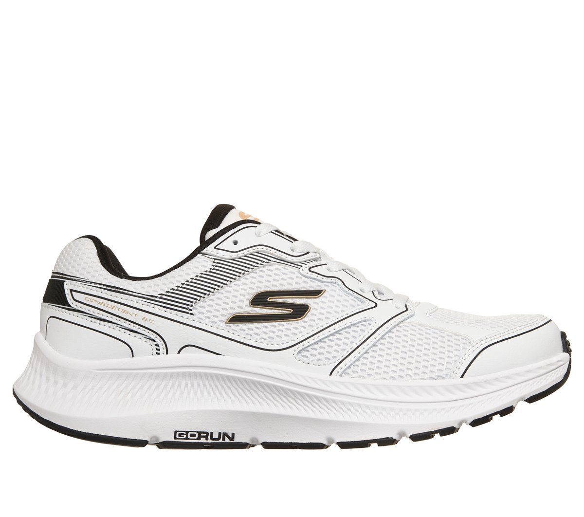 Skechers GO RUN Consistent 2.0 - Mapleton en Blanco/Negro, talla 44.5