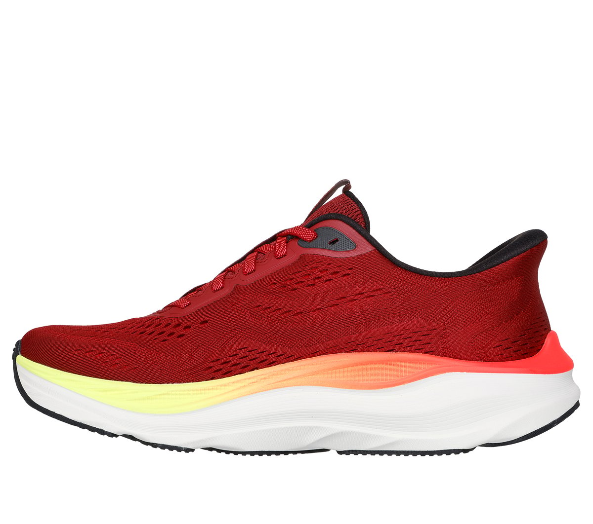 Skechers Slip-ins: MaxRun Moyen Width en Rouge, Vegan, Lavable en machine
