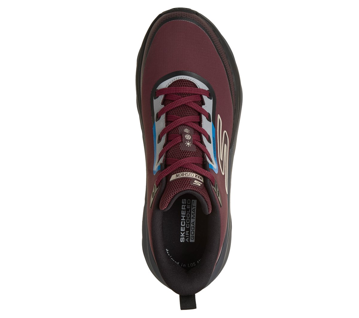 Skechers Waterproof: Max Run - Vorteza Moyen Width en Bourgogne, Vegan