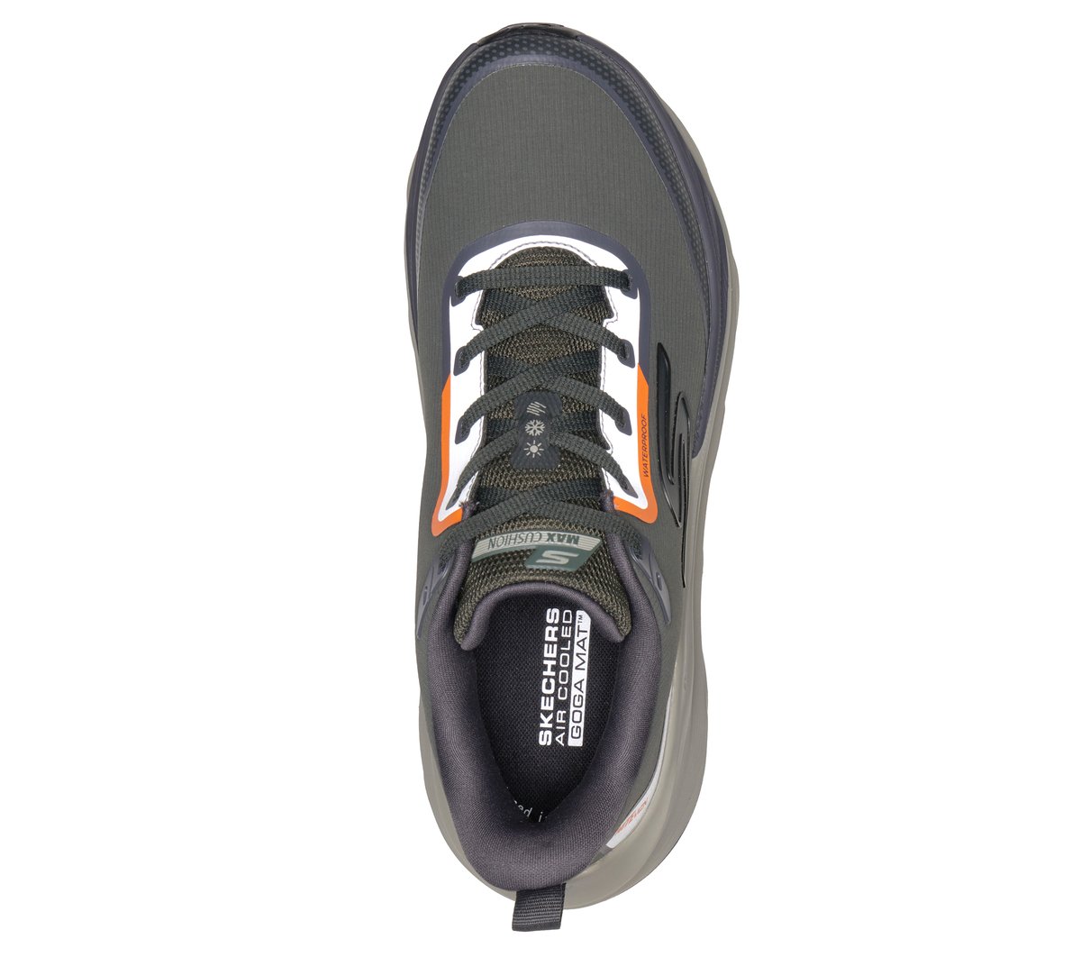 Skechers Waterproof: Max Run - Vorteza Moyen Width en Olive, Vegan