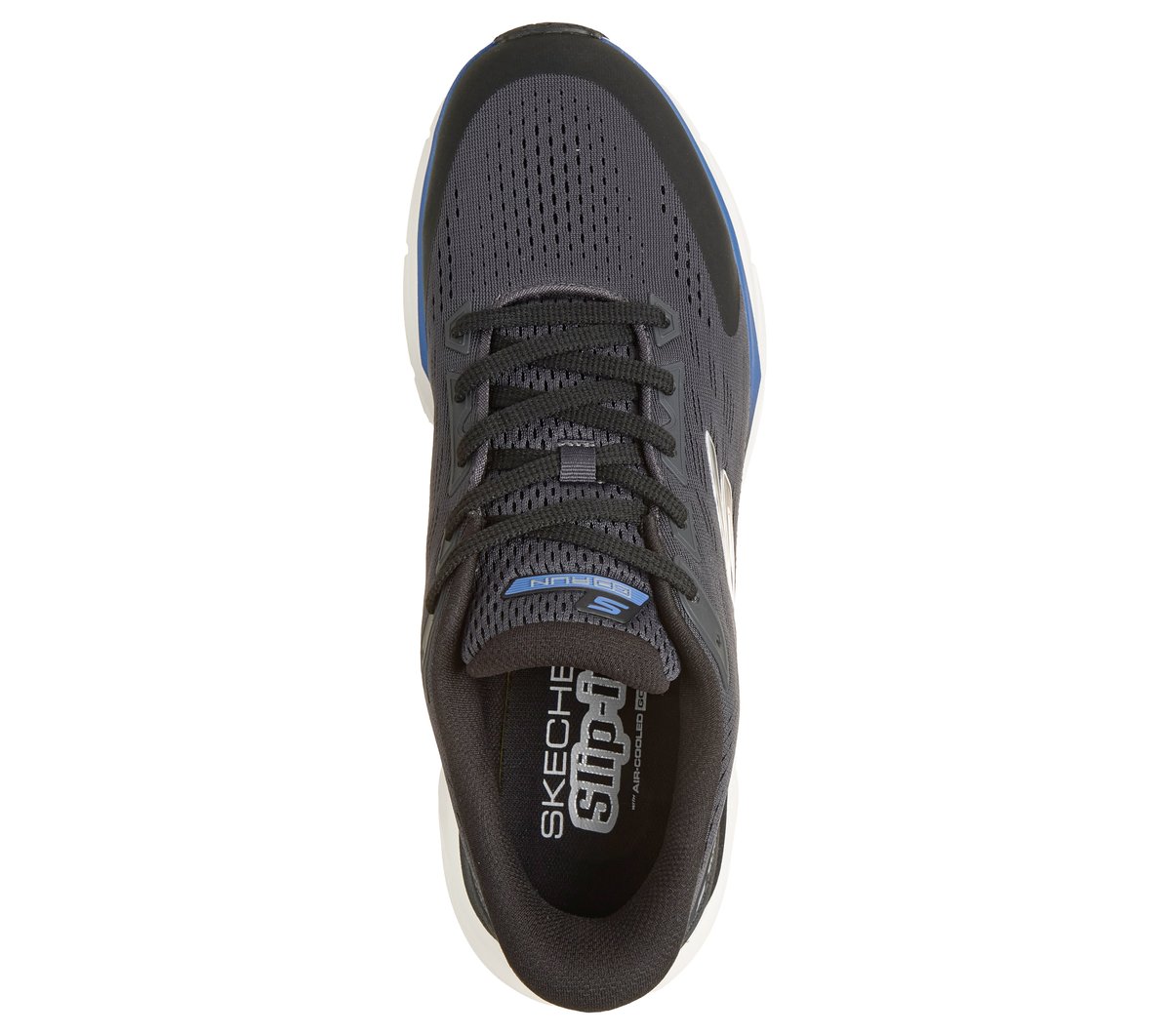 Skechers Slip-ins: Glide-Step Vortex Moyen Width en Noir/Gris Anthracite, Vegan, Lavable en machine