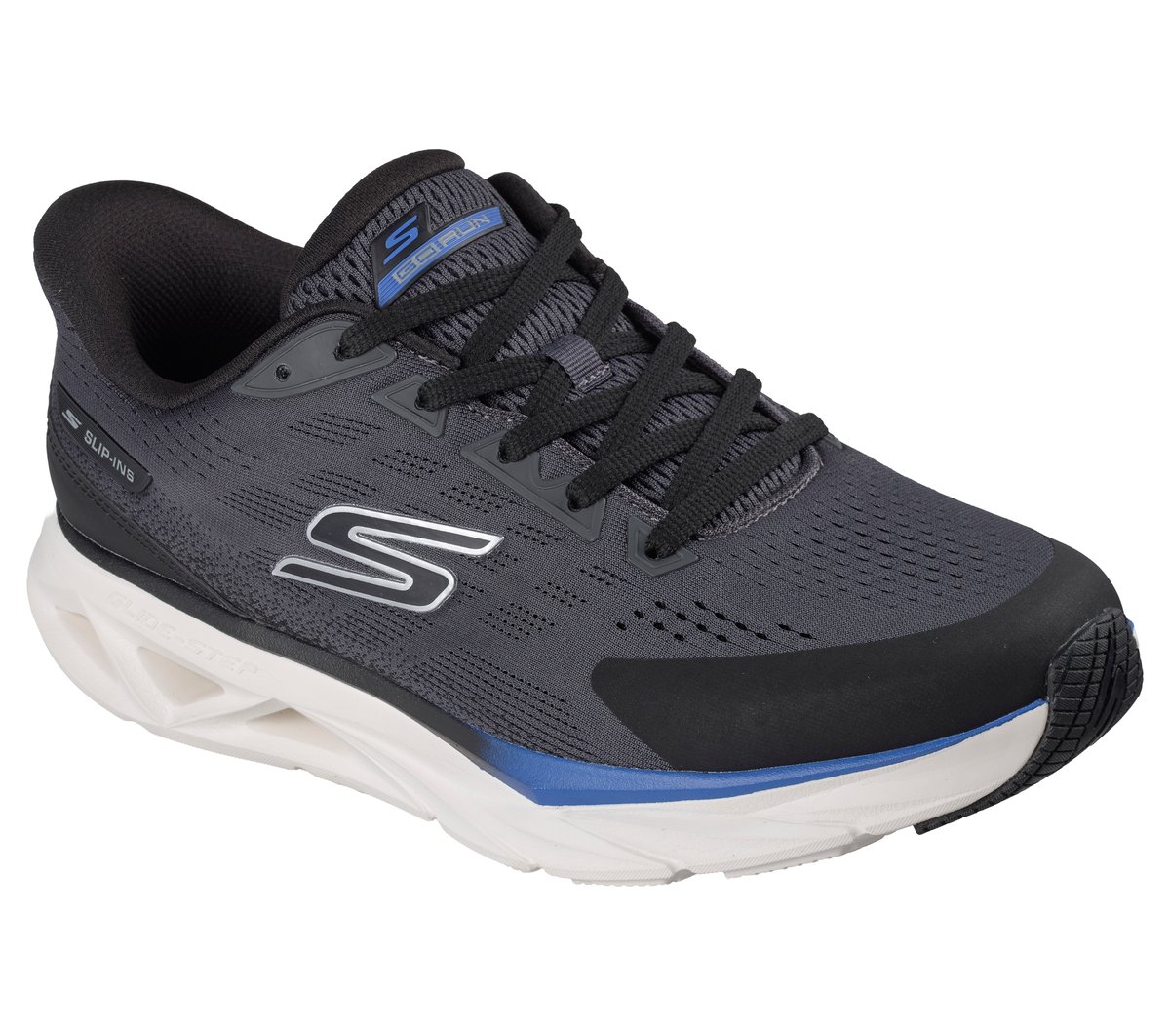 Skechers Slip-ins: Glide-Step Vortex Moyen Width en Noir/Gris Anthracite, Vegan, Lavable en machine