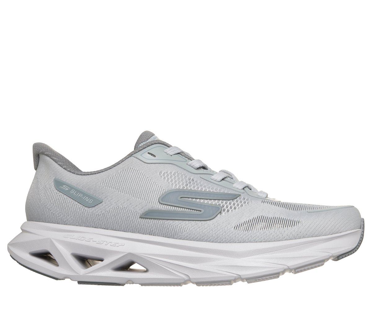 Skechers Skechers Men's Slip-ins: Glide-Step Vortex - Rapid Edge Sneaker in Gray, Size 7.5 | Textile/Synthetic, Vegan, Machine Washable