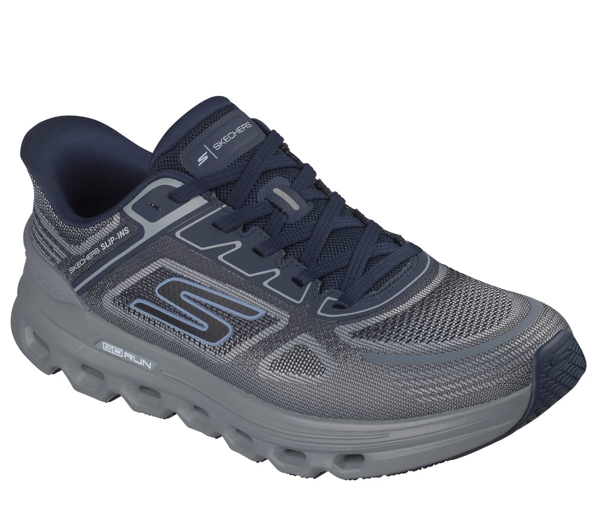 Skechers Slip-ins: GO RUN Glide-Step Arch Fit Moyen Width en Bleu Marine, Vegan, Lavable en machine
