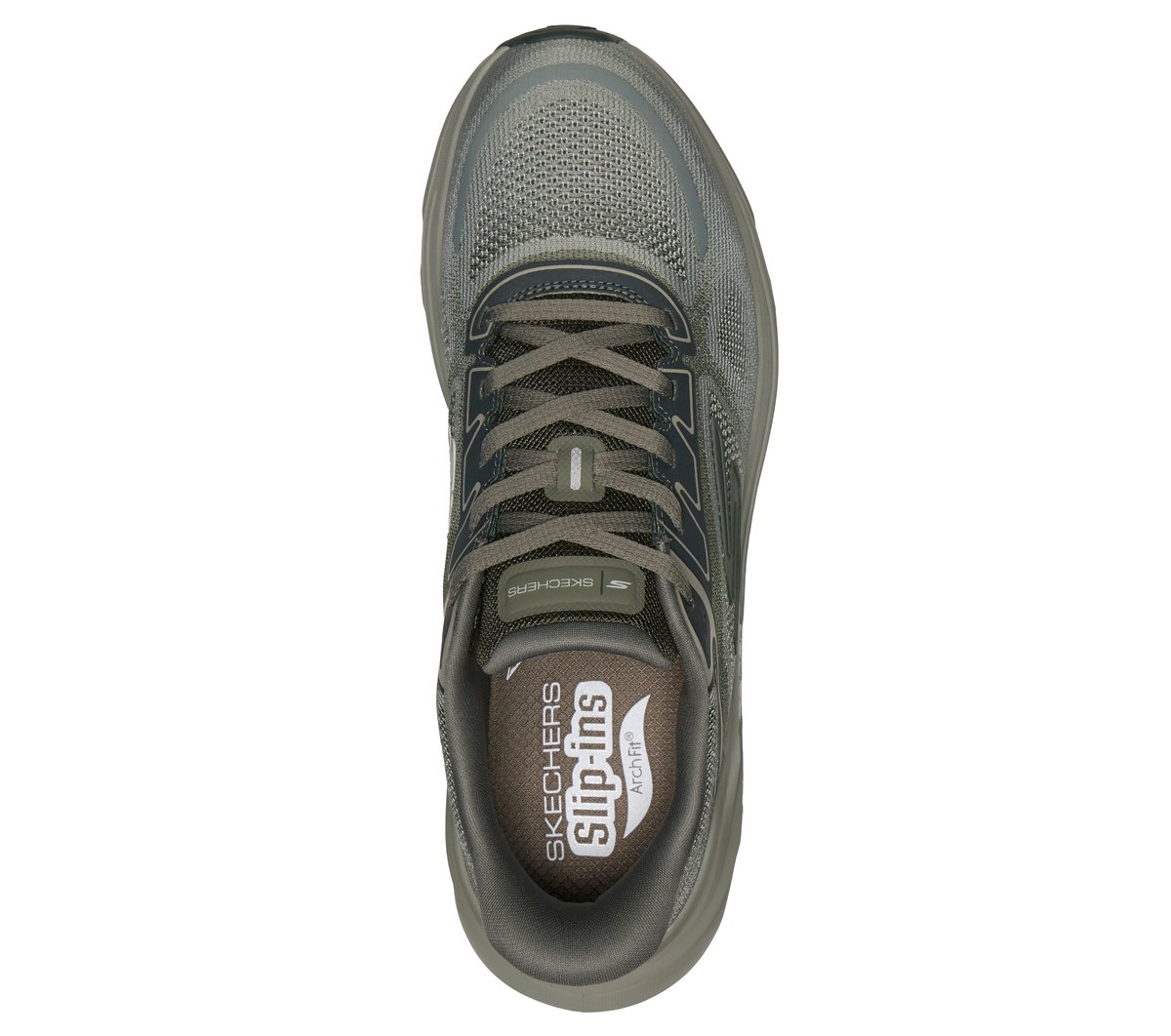 Skechers Slip-ins: GO RUN Glide-Step Arch Fit Moyen Width en Olive, Vegan, Lavable en machine