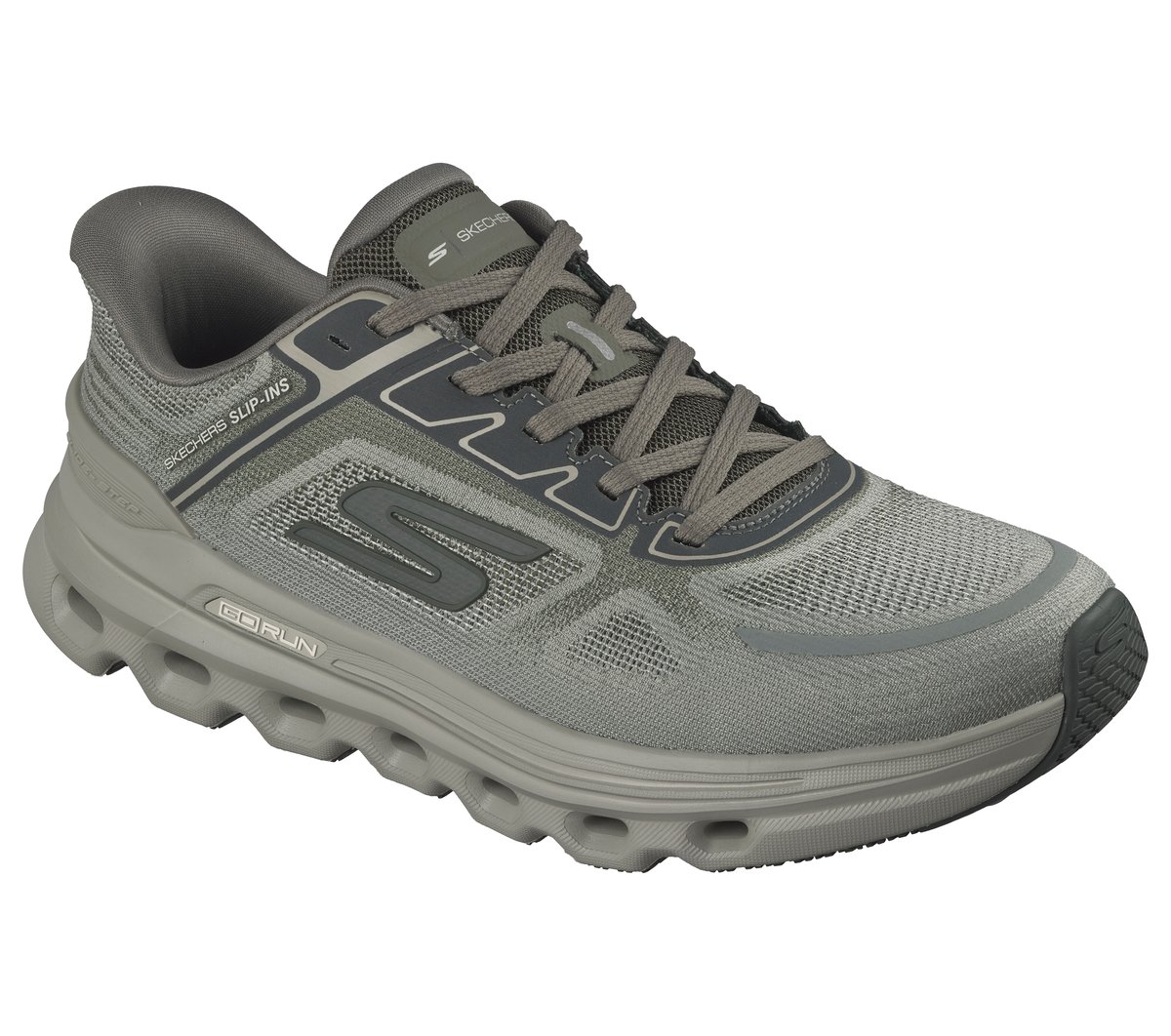 Skechers Slip-ins: GO RUN Glide-Step Arch Fit Moyen Width en Olive, Vegan, Lavable en machine