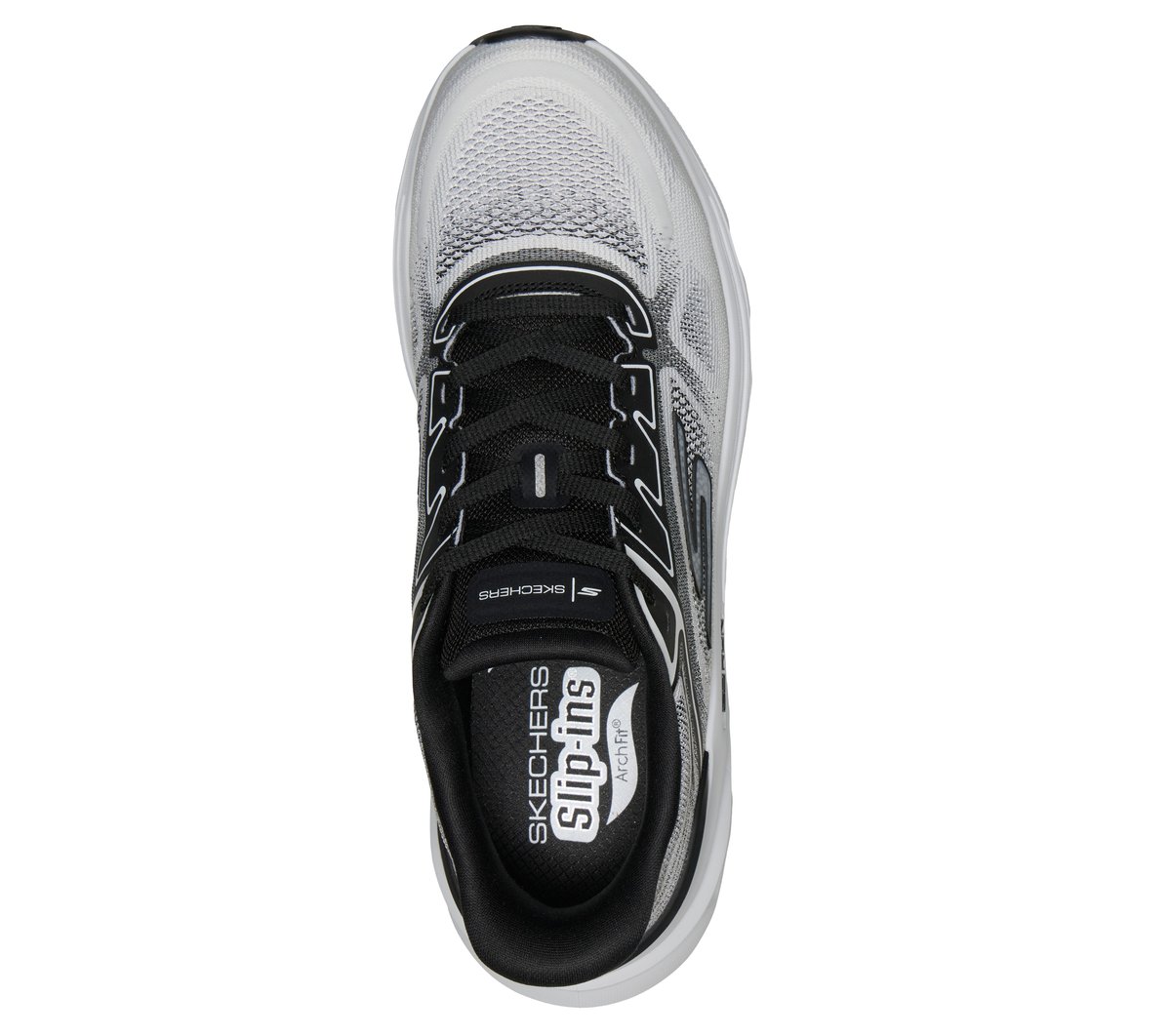 Skechers Slip-ins: GO RUN Glide-Step Arch Fit Moyen Width en Blanc/Noir, Vegan, Lavable en machine