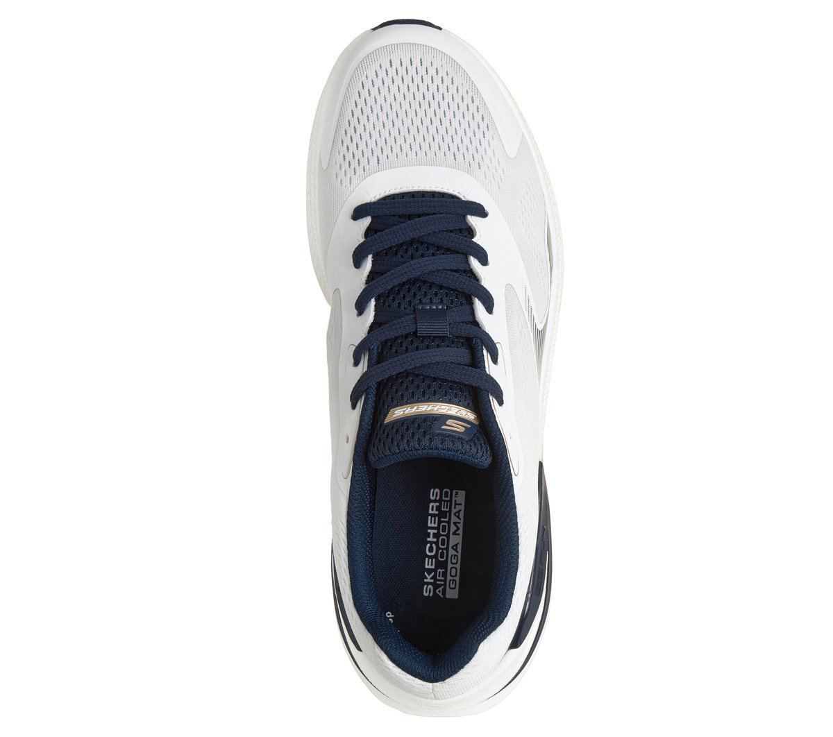 Skechers GO RUN Consistent Pro - Corus Moyen Width en Blanc/Bleu Marine, Vegan, Lavable en machine