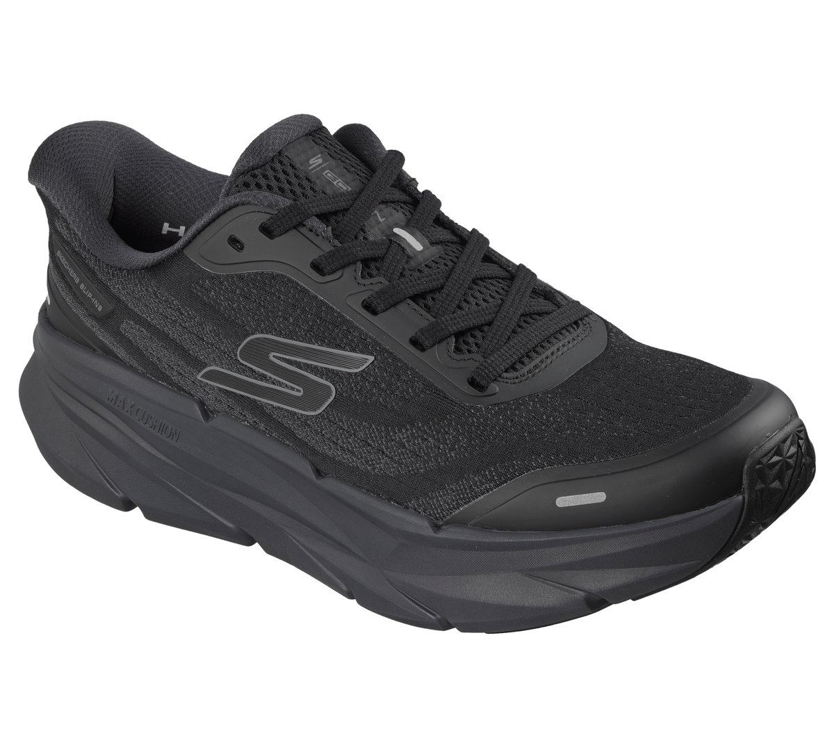 Skechers Slip-ins: Max Cushioning Premier 3 -Torryn Moyen Width en Noir/Gris Anthracite, Vegan, Lavable en machine