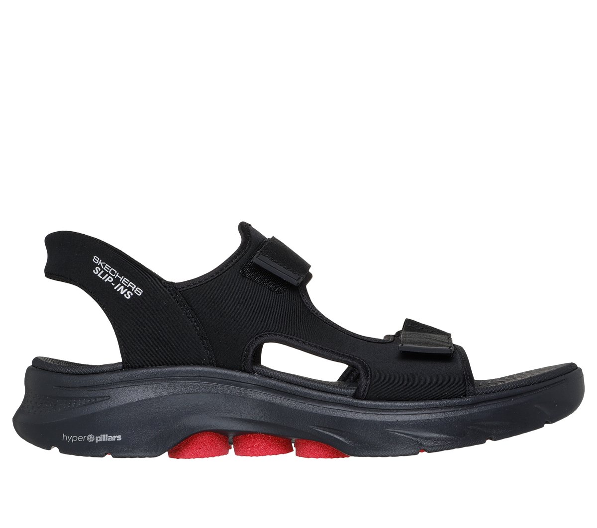 Skechers Slip-ins: GO WALK 7 Sandal - Ken en Negro/Rojo, talla 44