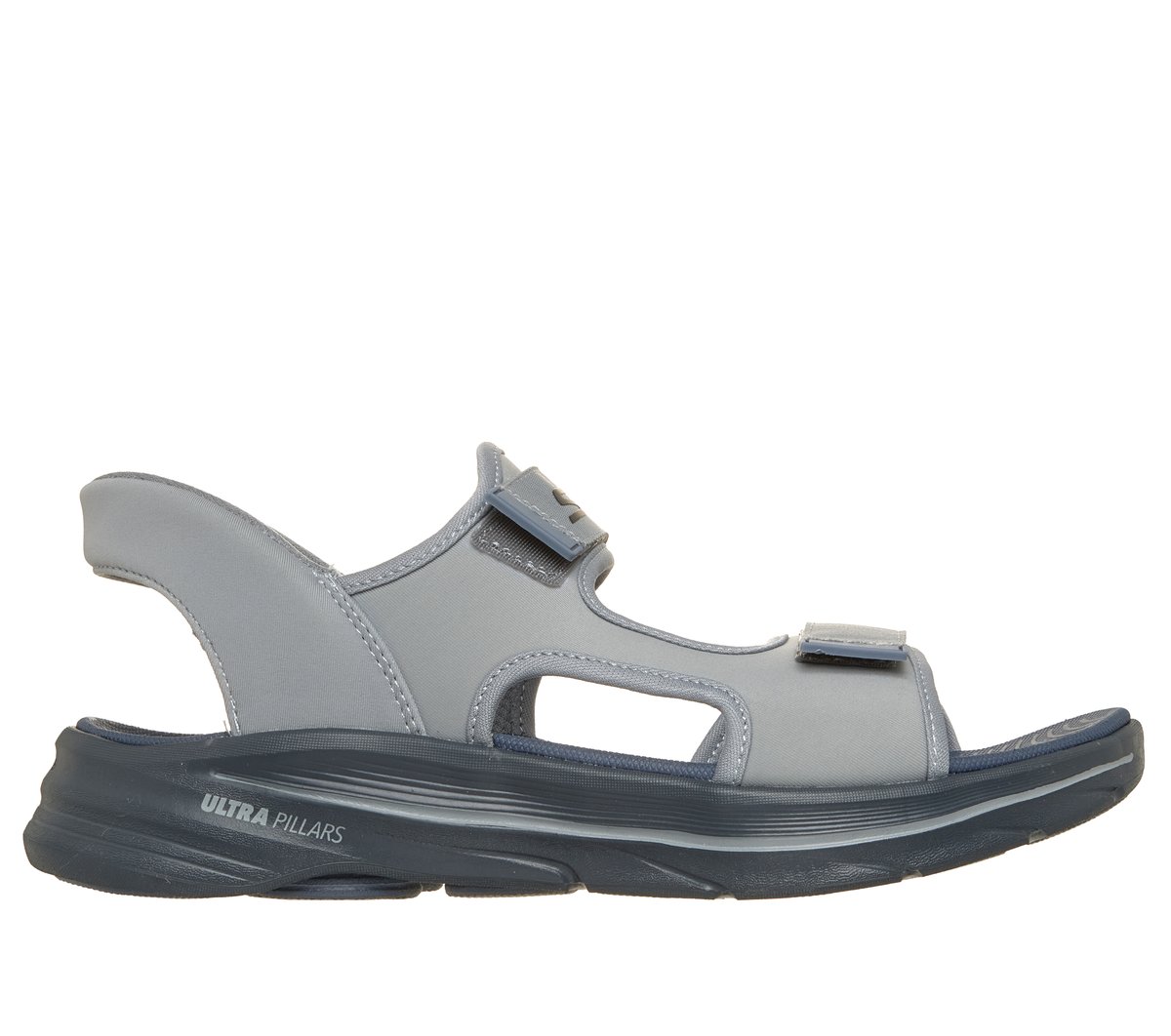 Skechers Uomo GO WALK 8 Sandali - KEN II in Grigio/Carbone, Taglia 43.5, Vegan