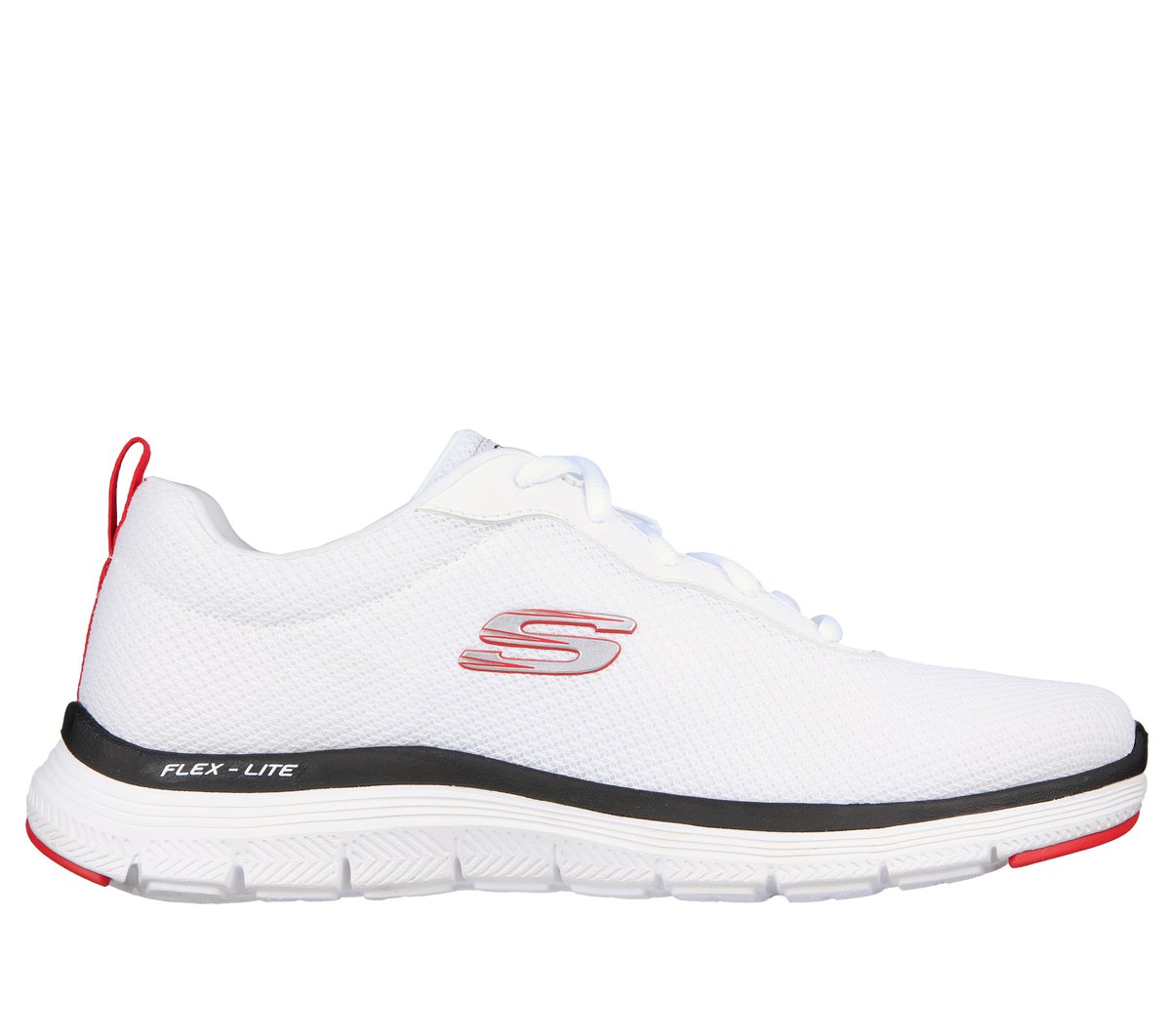 Skechers Skechers Men's Flex Advantage 4.0 - Providence Sneaker in White/Black/Red, Size 8 | Textile/Synthetic, Vegan, Machine Washable