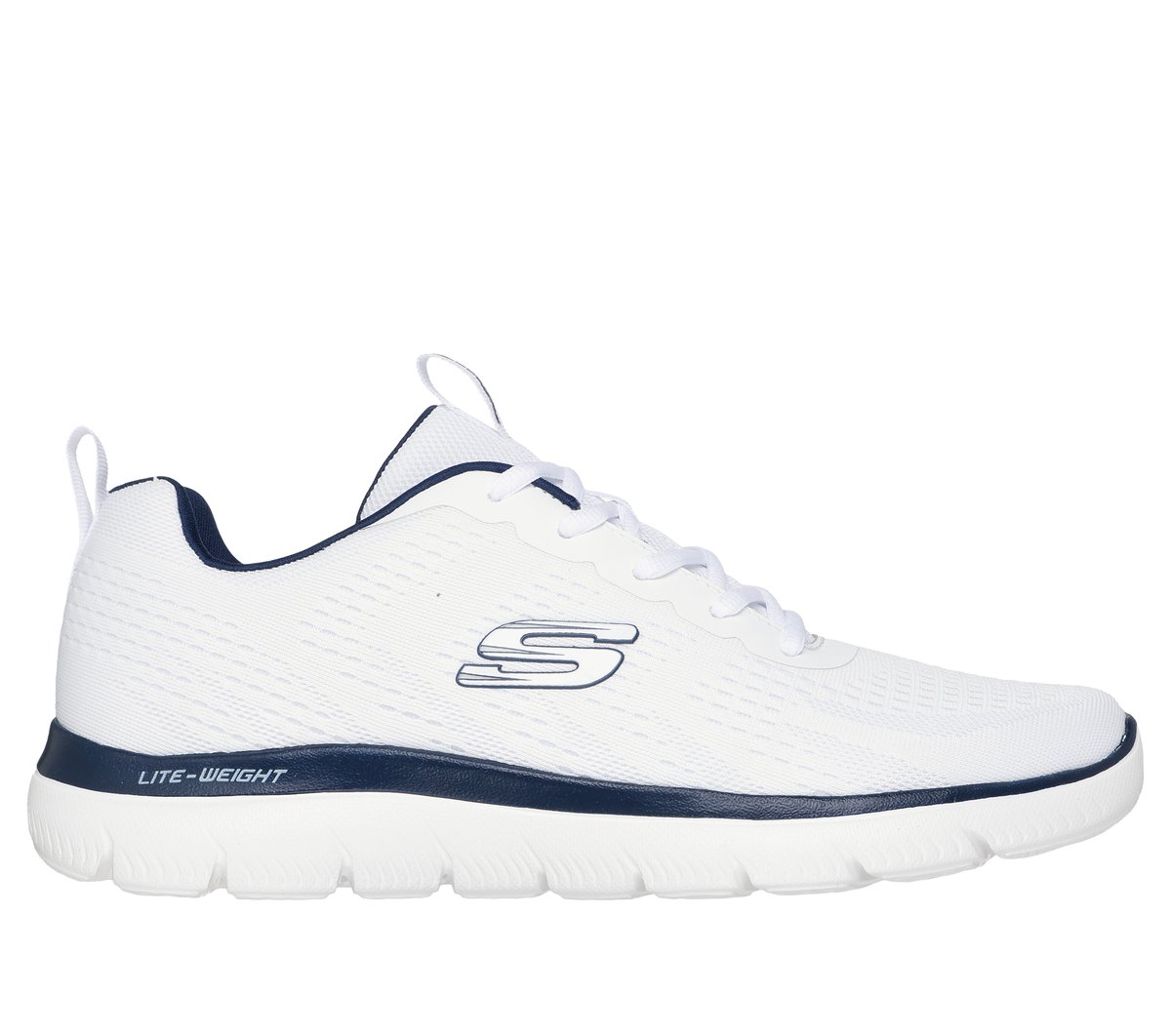 Skechers Summits - Torre en Blanco/Azul, talla 45, Vegan