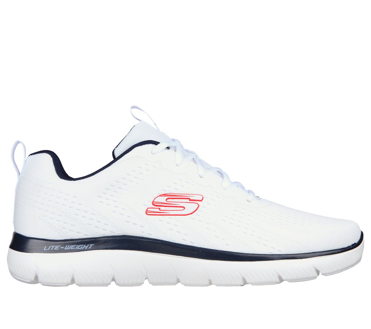 Skechers Uomo Bianco,Blu Navy Blue Summits - Torre Sneaker In Bianco/Blu Navy Blue, Taglia 43, Vegan