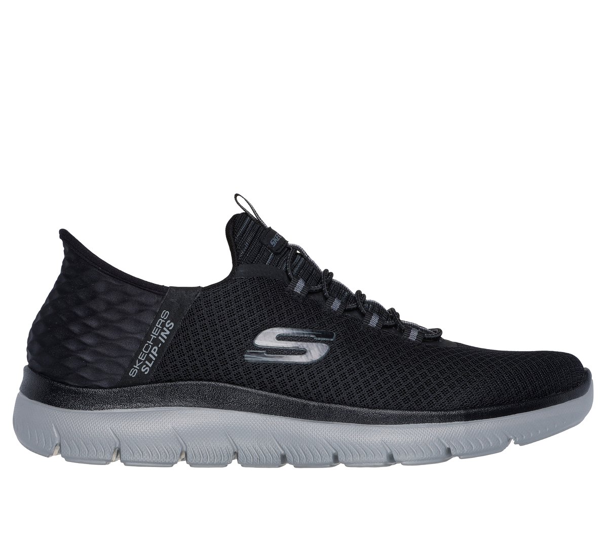 Skechers Slip-ins: Summits - High Range en Negro/Marengo, talla 48.5, Vegan