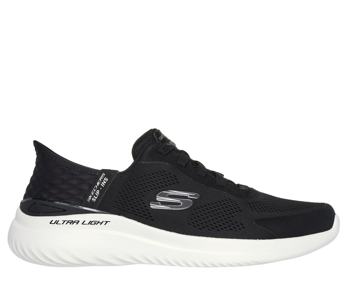 Skechers Slip-ins: Bounder 2.0 - Emerged en Negro/Blanca, talla 39, Vegan