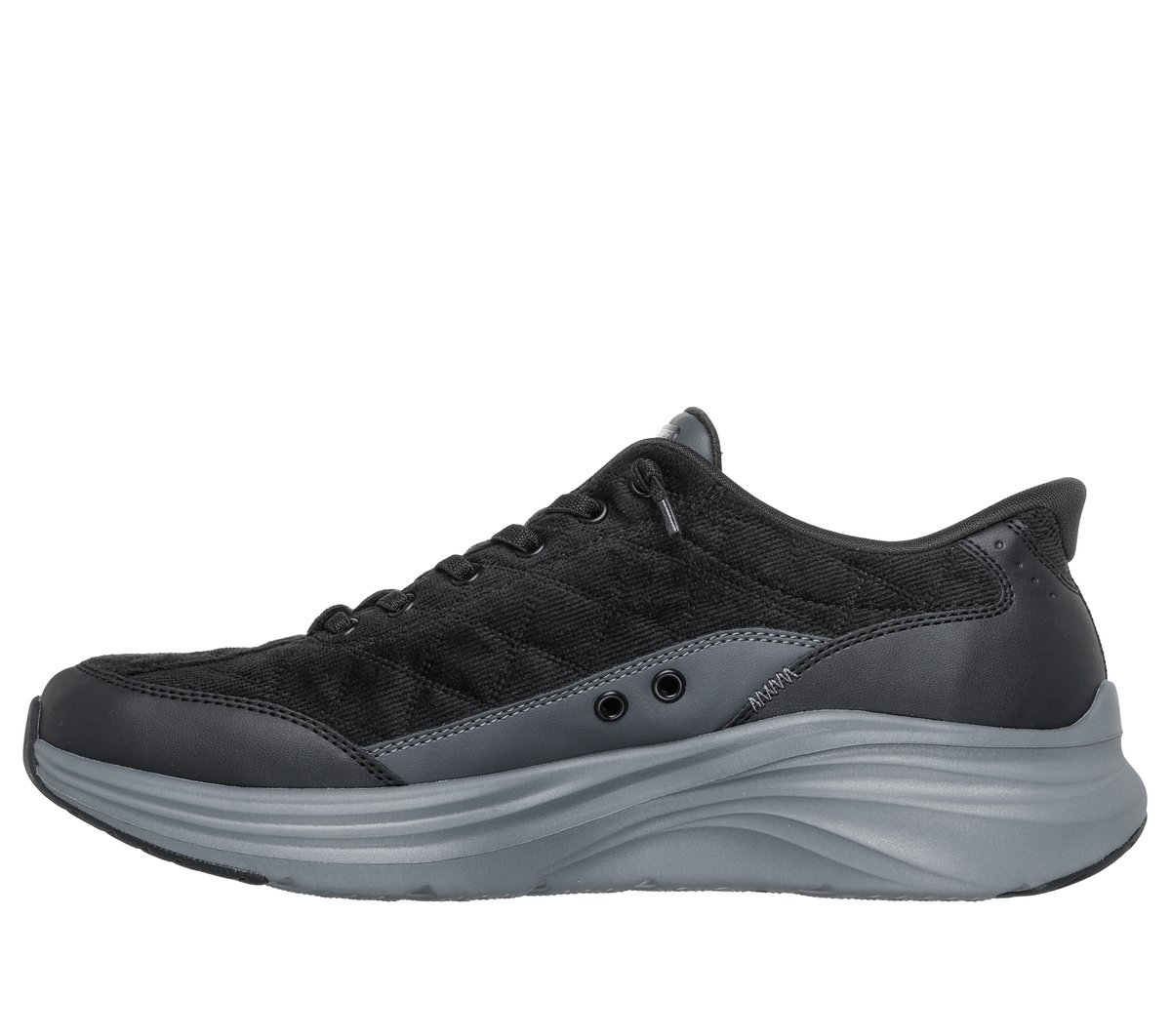 Skechers Slip-ins: Contour Foam - Cozy Fit Cordelux Chaussures Moyen Width en Noir/Gris Anthracite, Lavable en machine
