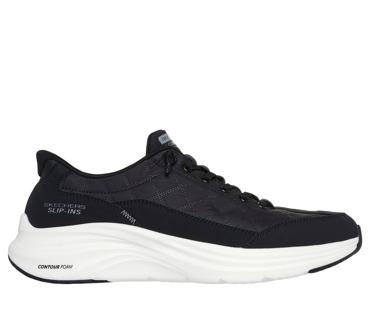 Skechers Slip-ins: Contour Foam - Cozy Fit en Negro/Blanca, talla 42