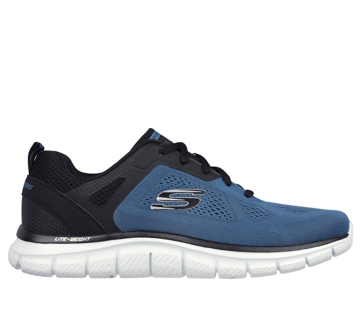 Skechers Track - Broader en Azul/Negro, talla 41, Vegan